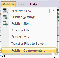 Select the Publish Components menu option